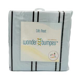 Go Mama Go Fitted Crib Sheet for Nursery Blue Brown Striped 100% Cotton NEW